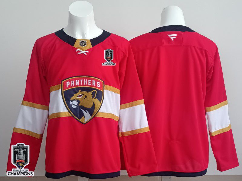 Men 2025 Florida Panthers Blank Red Fanatics Home Premium NHL Jersey style 2->florida panthers->NHL Jersey